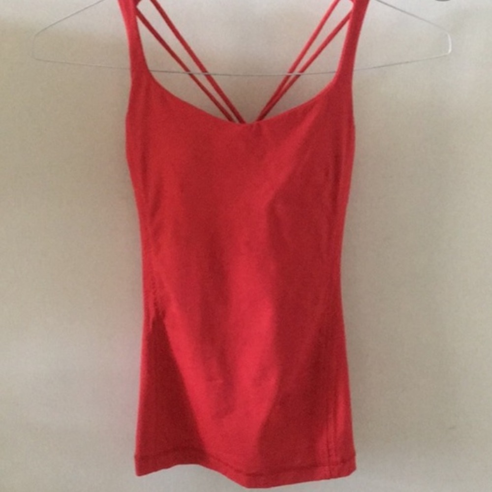Red Lululemon cross back tank size 4